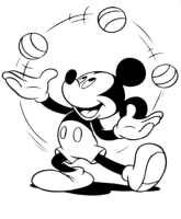 A coloring page of mickey mouse